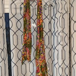Green and floral scarf